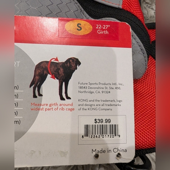 Kong Sport explorer Dog back Pack in Red/Gray/black Size S 22-27" girth. - Picture 5 of 15